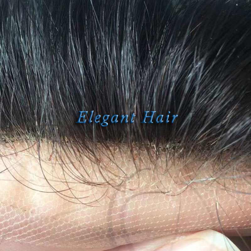 Elegant Hair swiss lace with pu at sides and back and lace front bleaching knots