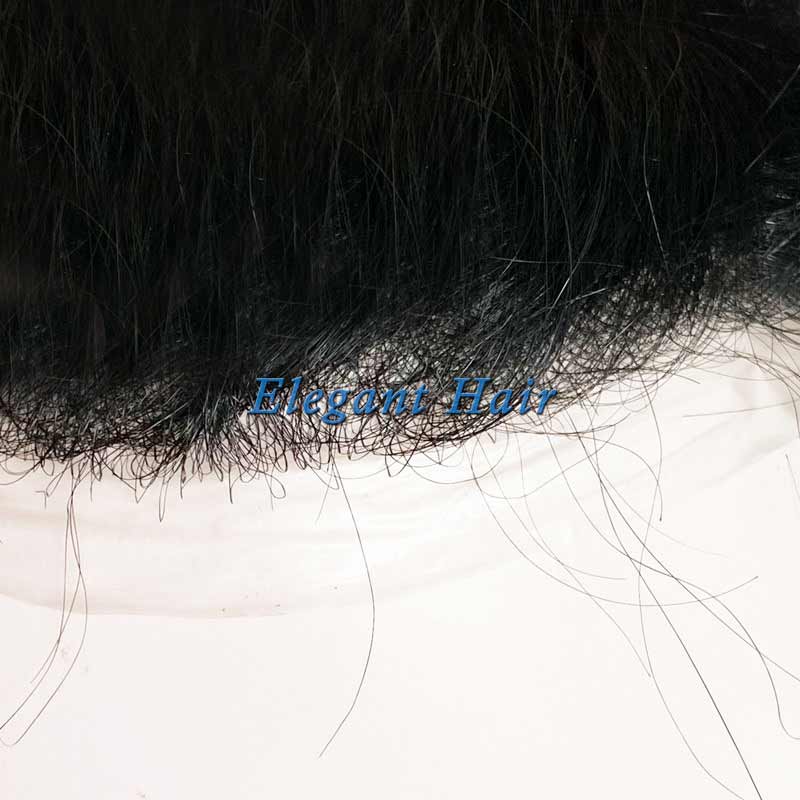 Skin PU Men's Toupee 8x10 Base Human Hair Replacement Natural Hair System